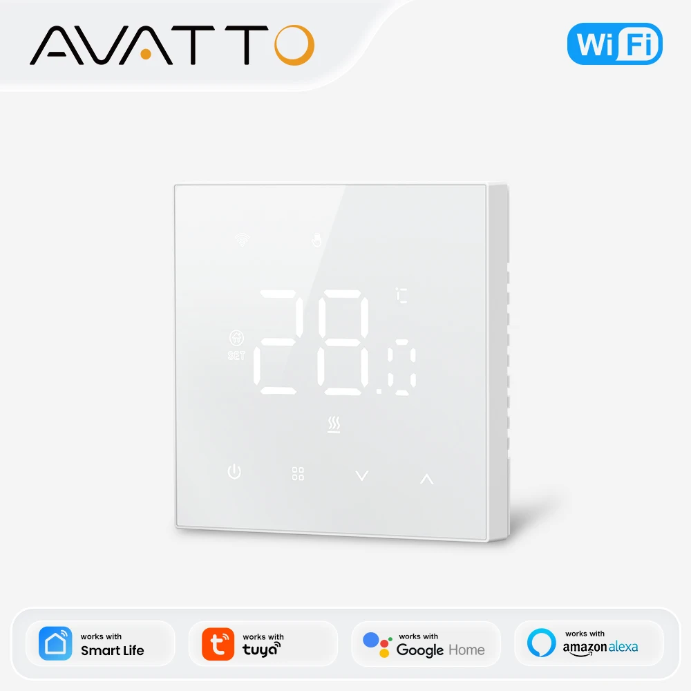 AVATTO Tuya WiFi termostato inteligente, calefacción eléctrica/calentamiento de agua/caldera de Gas de agua, funciona con Alexa Google Home