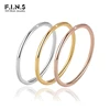 F.I.N.S 925 Sterling Silver Thin Ring Minimalist Smooth Lines Rose Gold Ladies Stackable Engagement Finger Fine Jewelry JT1200 1