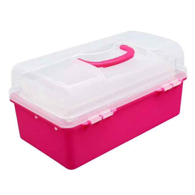 Craft Box Art Box 3 Layers Plastic Portable Storage Box with Handle Nail  Sewing Organizer Pink Tool Box Hair Supply Storage - China Plastic Storage  Box and Organizer Box price