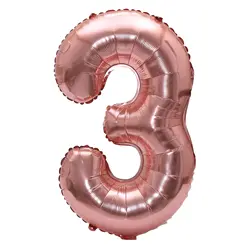 Elegant Rose Gold Foil Number Balloons - Large 32 - Inch Decorative Party Accents - 32inch (Rose gold 3)