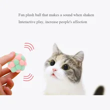 1PC Colorful Handmade Bouncy Ball Pet Cat Toy Durable Multiple Colored Plush Bell Ball Kitten Ball Toys Interactive Pet Supplies