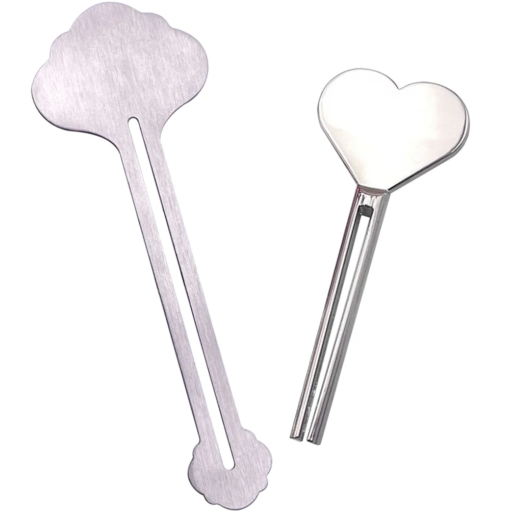 2 Pcs Toothpaste Squeezer Key Keys Dispenser Rollers Metal Tube Dispensers Alloy 3