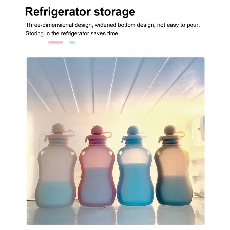 Resuable Breast Milk Storage Bags Silicone Leakproof Containers For Breastmilk Freezer Storing Fruit Purees Juice Accessories 5