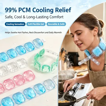 Collare Refrigerante PCM Riutilizzabile con Gel, Cuscino di Raffreddamento Portatile Sicuro per l'Estate, Gadget Rinfrescante per Alleviare il Calore e l'Affaticamento