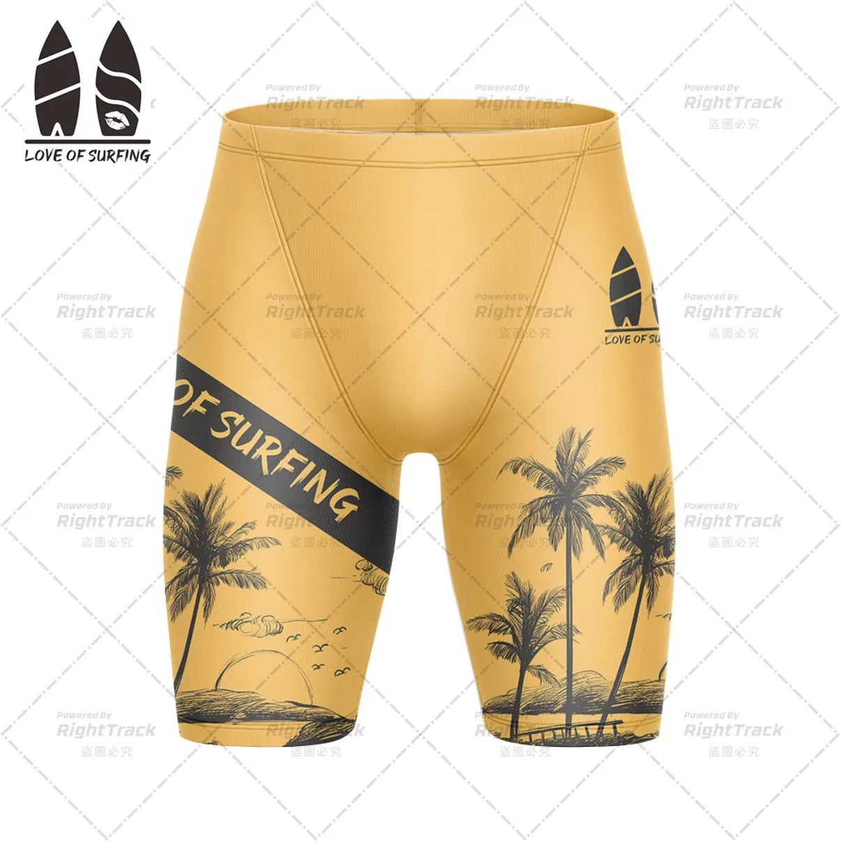 New Swimming Jammer Men's Swim Race Shorts Surfing Pants Swimwear Beach Trunks Bathing Suit Quick Dry Performance Swim Shorts