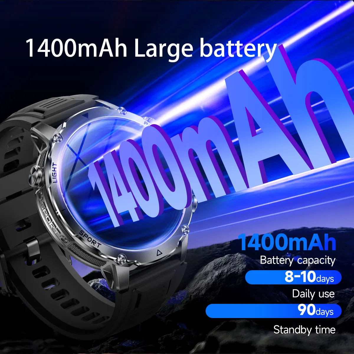 Military Smart Watch For Men Gps Waterproof With Strong Flashlight_voghion.com