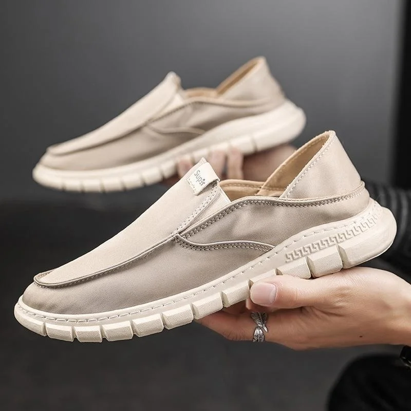 

Men Shoes Summer Canvas Shoes Breathable Comfortable Outdoor Slip On Walking Sneakers Classic Loafers For Men