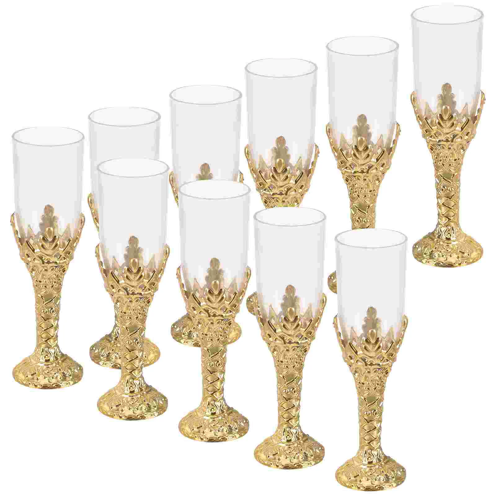 

Engraved Goblet Bible Church Supplies Glass Decorations Party (Gold) 12pcs