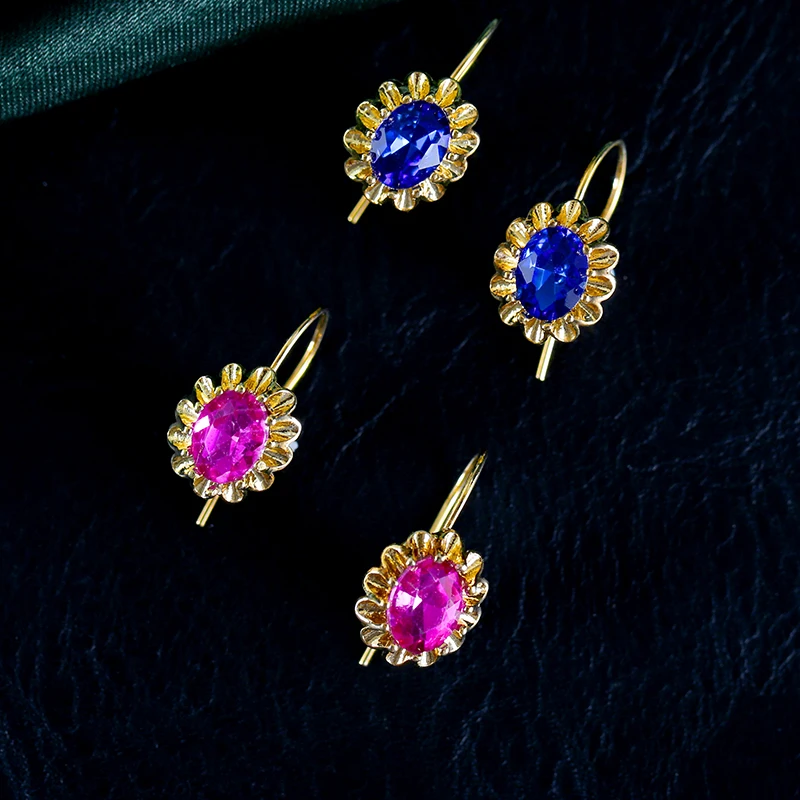 Luxury Fashion Teardrop Dangle Earrings for Women Blue Red Diamond Drop Earrings Engagement Wedding 2022 Trend Gold Jewelry - Image 5