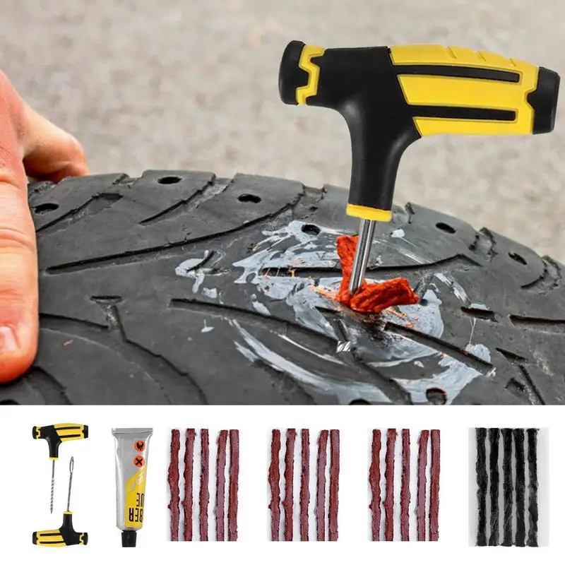 

Flat Tire Repair Kit Tubeless Rubber Stirring Glue Seals For Car Puncture Plug Tools Tire Repair Strips Auto Accessories