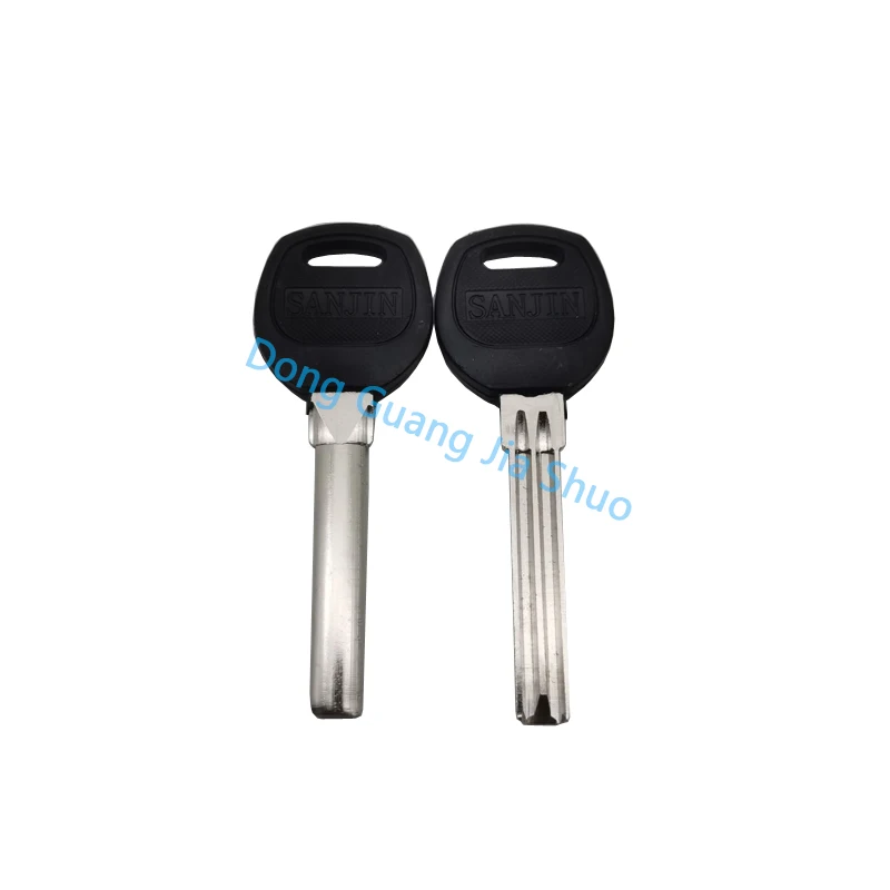 50pcs JS B215 Rubber handle key blank anti-theft door lock key blank straight edge half-crescent