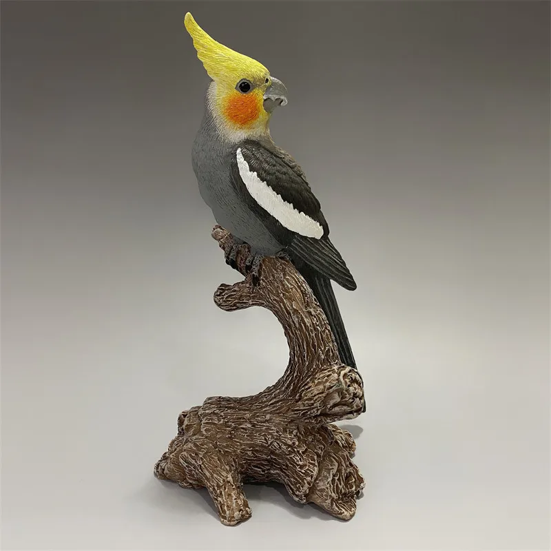 

Resin Bird Parrot Sculpture Animal Figurines Handmade Painting Home Statues Crafts Ornaments Decoration