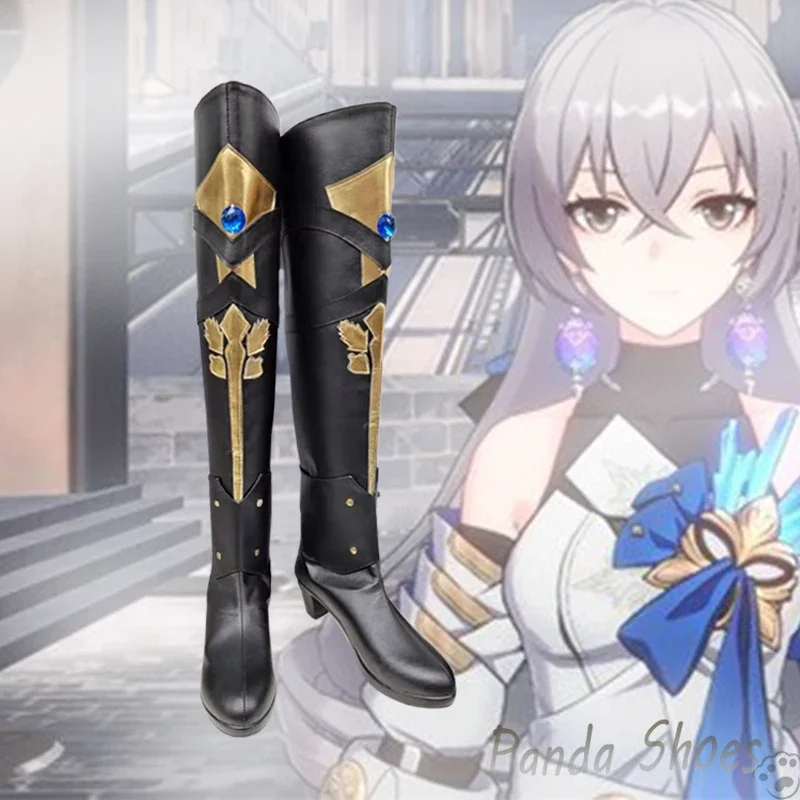 

Honkai Star Rail Bronya Cosplay Shoes Anime Game Cos Long Boots Bronya Rand Cosplay Costume Prop Shoes for Con Halloween Party
