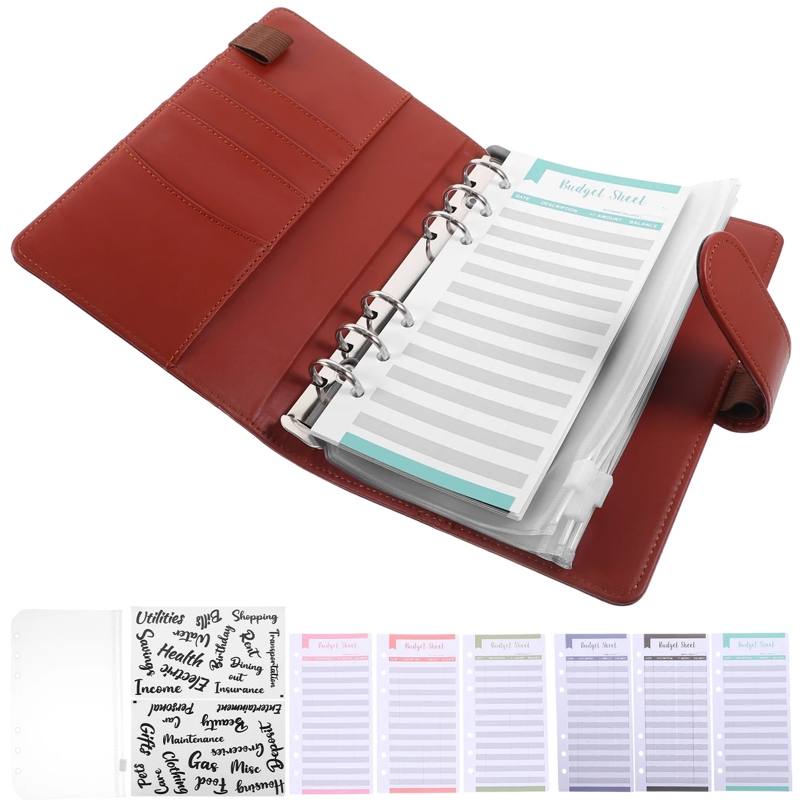 

Budget Binder Removable Budget Notepad Loose-Leaf Budget Binder Pocket Book Hand Ledger With Accessories Office Supply