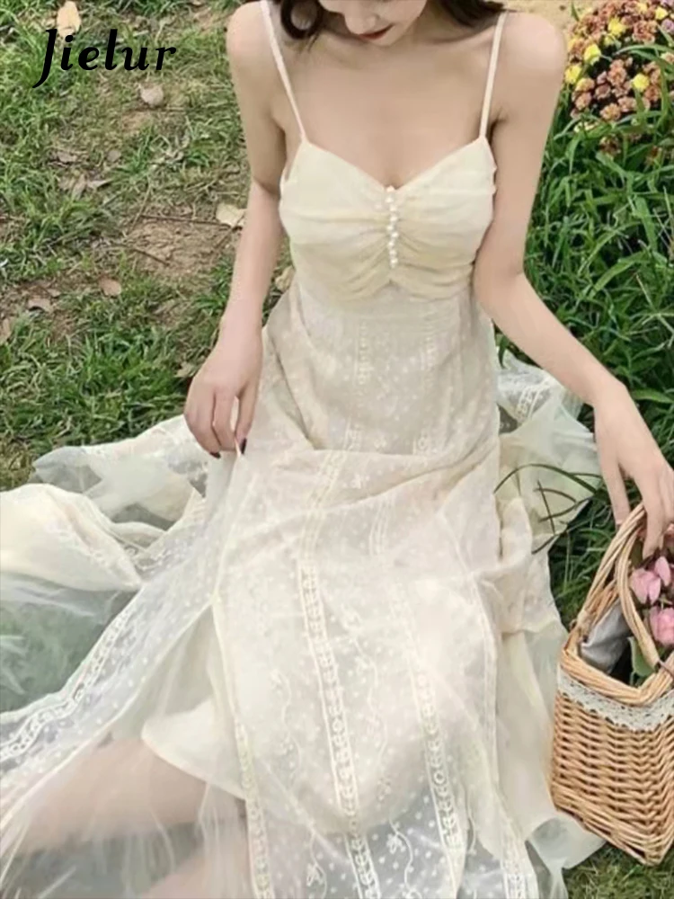 

Summer Fairy Strap Vintage Dresses Women Sexy Sweet Elegant Midi Dress Holiday Gentle Backless High Waist Casual New