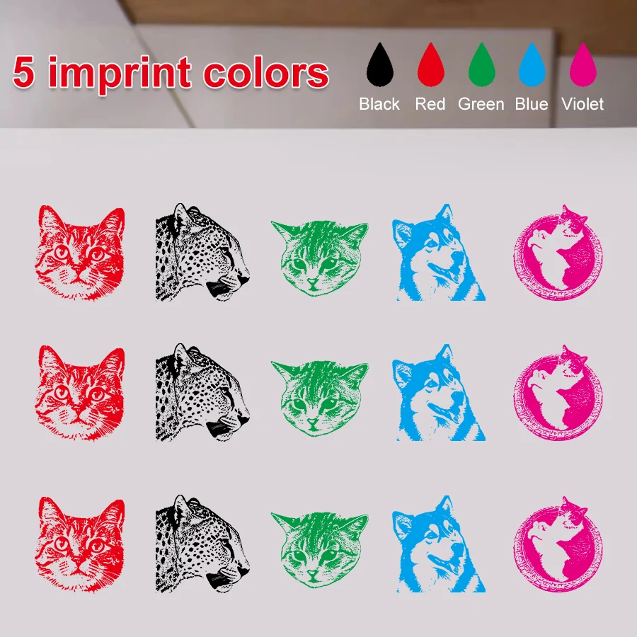 pet portrait stamps DIY dog shaped stamps personalized cat and dog souvenirs gifts 5-color ink options