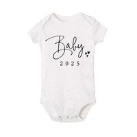 Baby Coming Soon 2025 Announcement Newborn Bodysuit Baby Romper Summer Boys Girls Outfits Body Pregnancy Reveal Clothes Jumpsuit 5