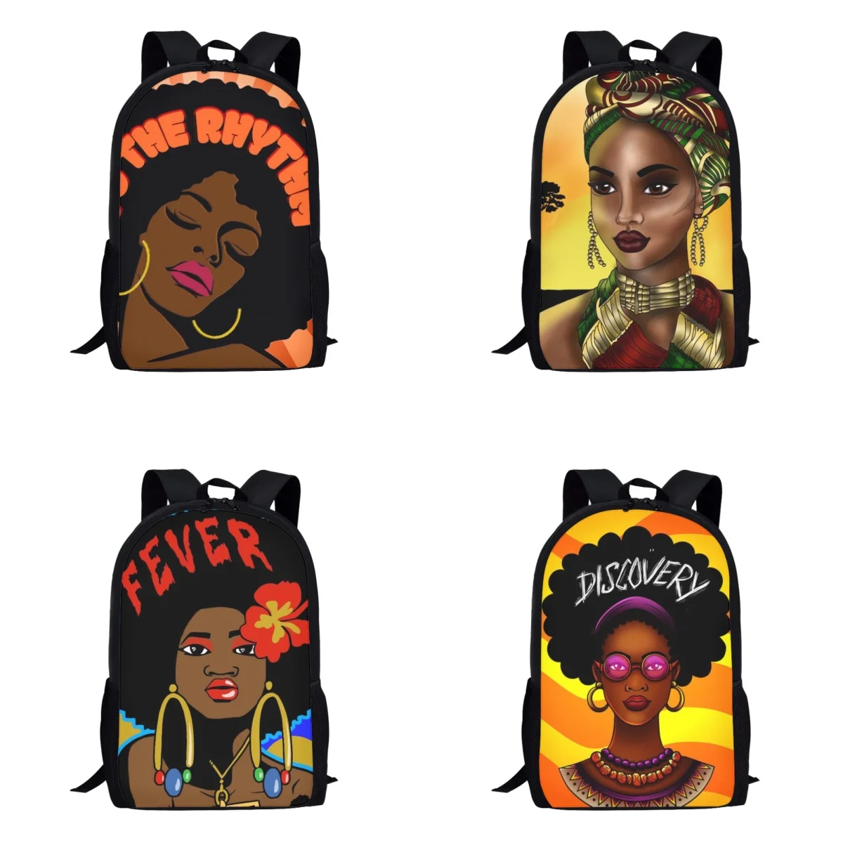 

BELIDOME African Women Design School Bag Simple Style High School Knapsack Personalized Bookbags for Teenagers Children Mochila