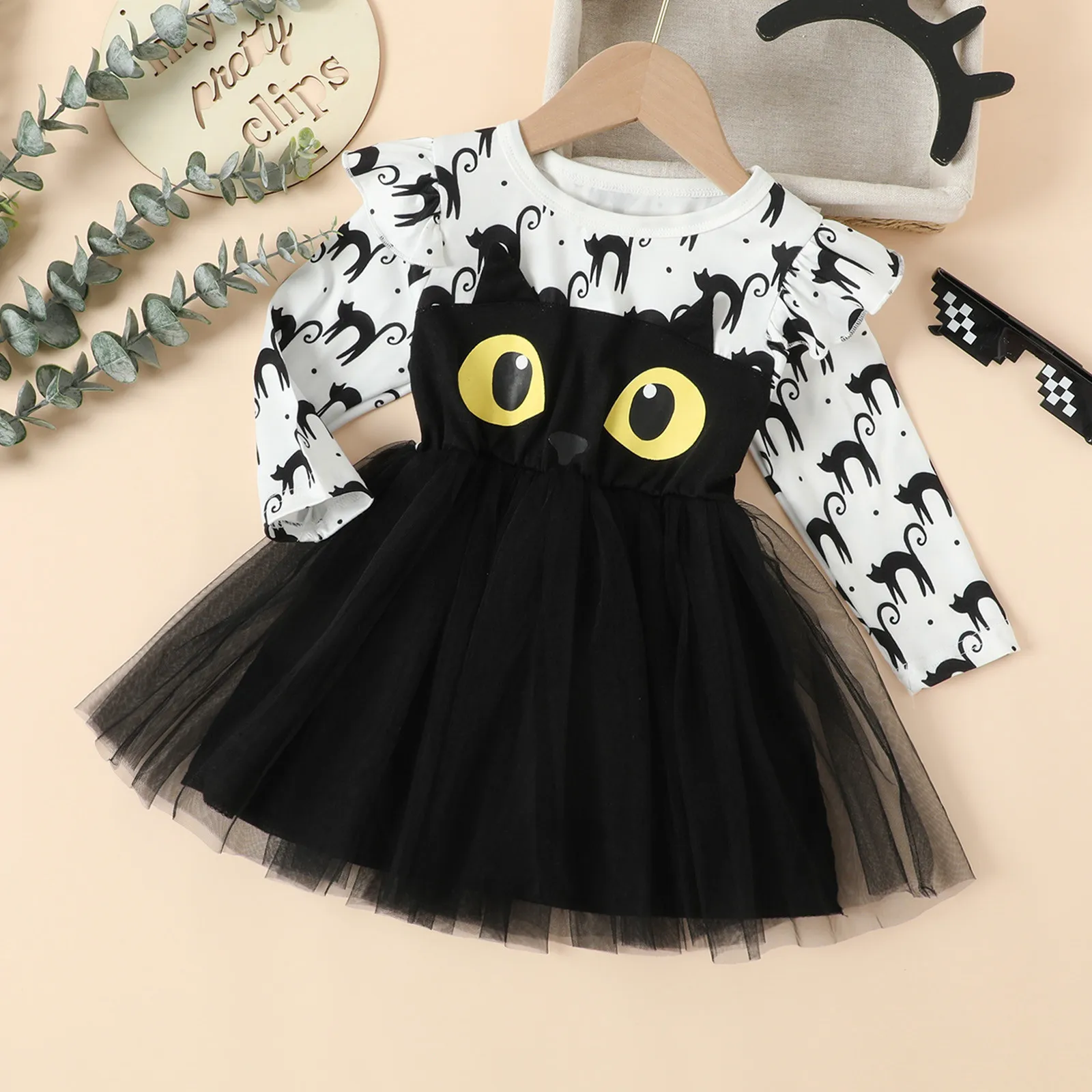 Girls Dress Kids Clothes Toddler Infant Wedding Halloween Cartoon Mesh Tulle Modeling Dress