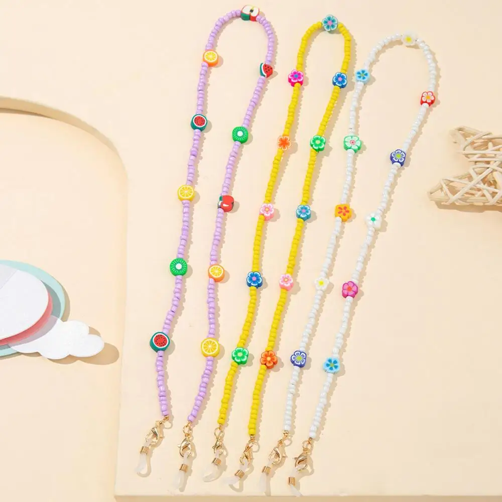 

Clips Anti-lost Crystal Flower Women Men Fashion Mask Cord Holders Bead Glasses Chain Face Mask Necklace Eyeglass Lanyard