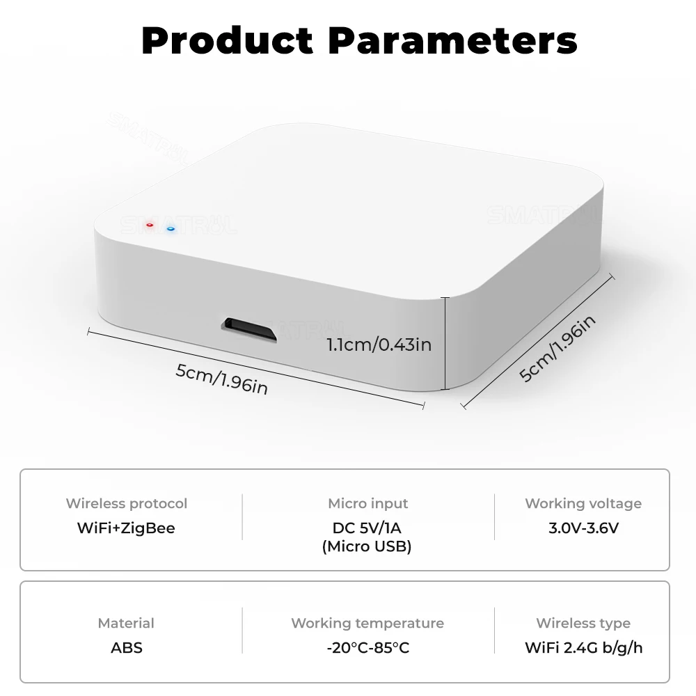 SMATRUL Tuya Zigbee 3.0 wireless gateway/smart home can be used with Smart Life Alexa Google Home Tmall Wizard
