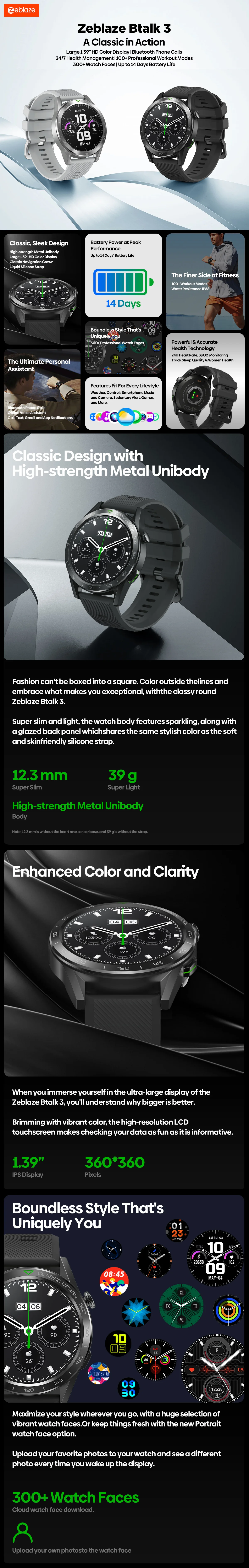 Zeblaze Btalk 3 Voice Calling Smart Watch description image