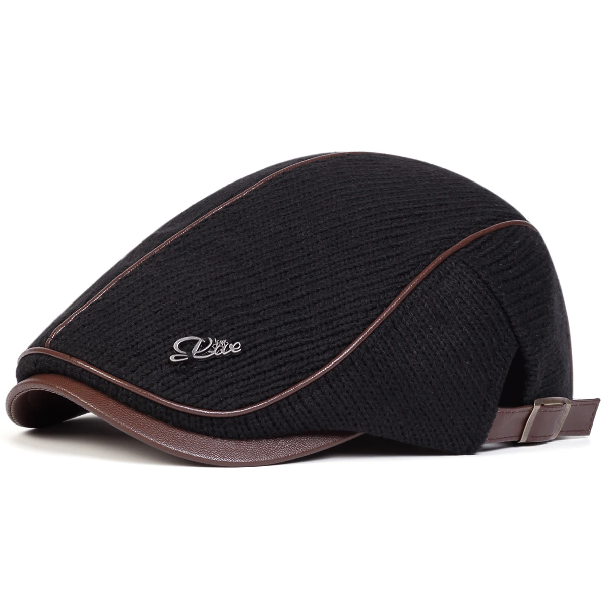 Herren Strickmützen mit Schriftzug, Britische Malermützen, Frühling und Herbst Verstellbare Flatcaps, Hip-Hop-Baskenmützen, Schirmmützen – Detail 2