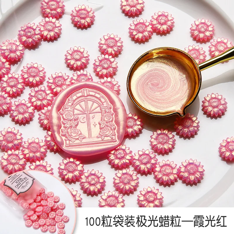Aurora Sunflower Wax Beads - DIY Sealing for Envelopes & Invitations (100 Pieces)
