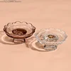 Japanese style high footed glass lace plate, small cake dessert plate, jewelry ring storage tray, aromatherapy candle tray 2