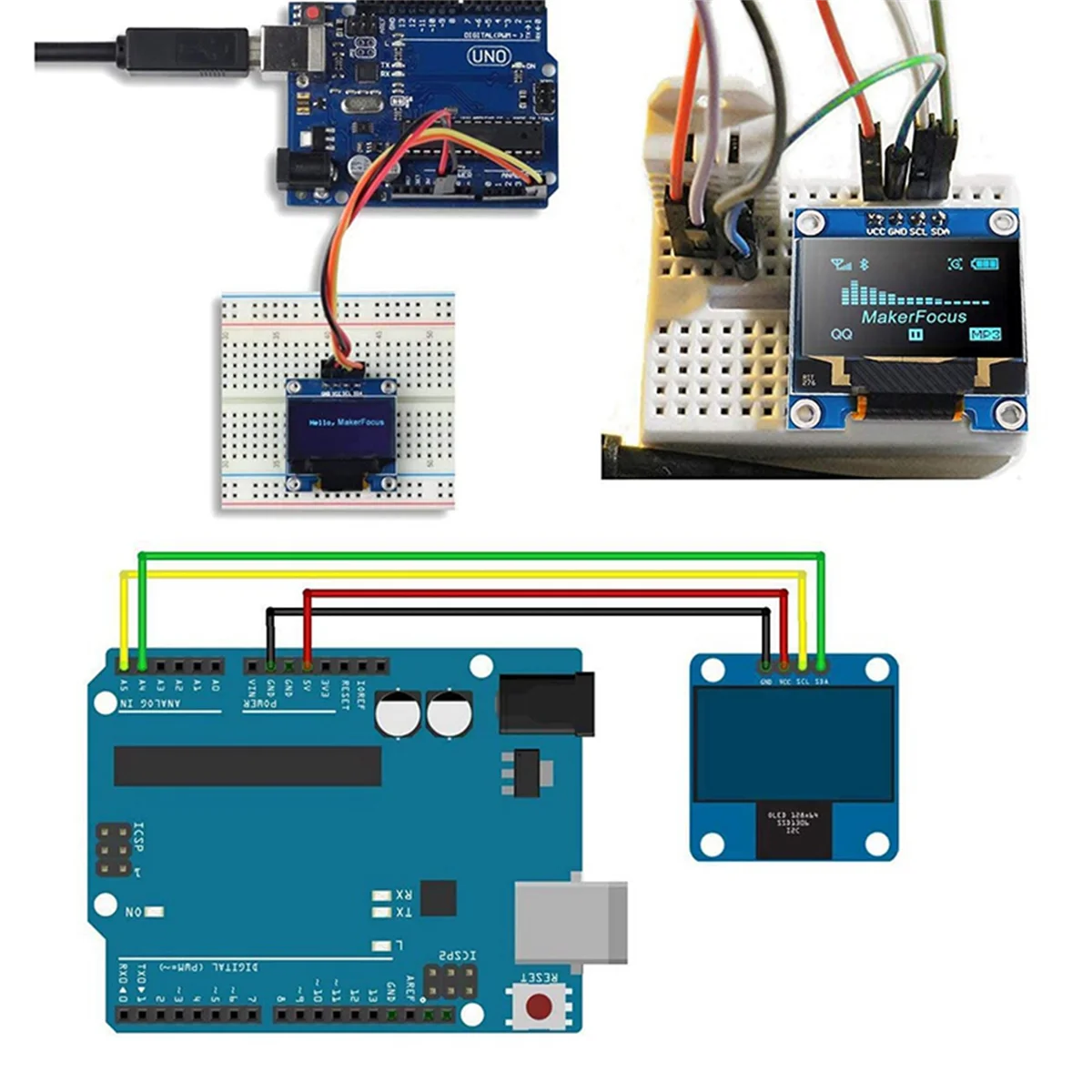 Ƶ̳ 2X I2C OLED ÷, 0.96 ġ IIC  LCD LED , SSD1306 128 64, 80   ̾ 