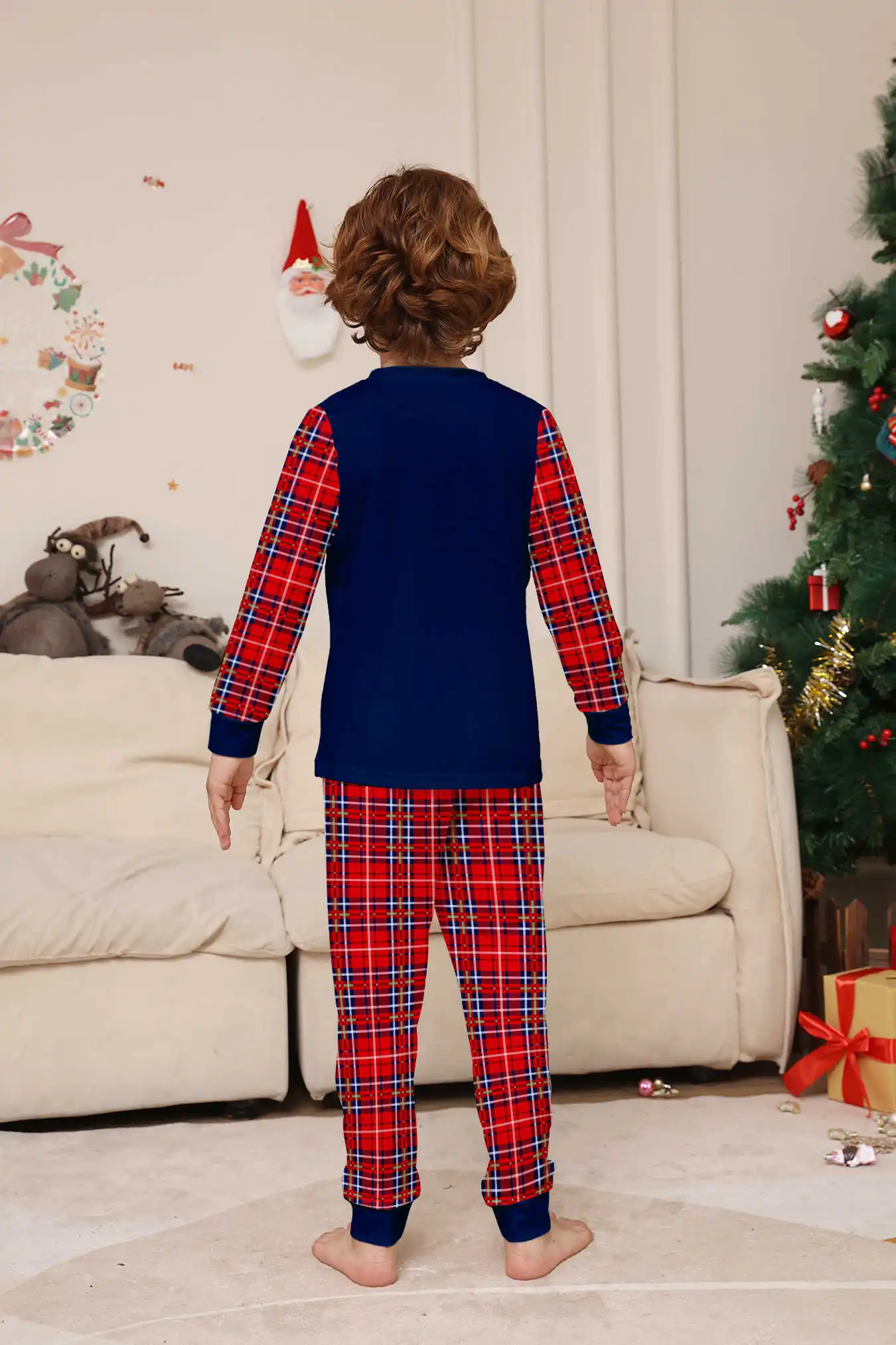 Merry Christmas Plaid Pajamas Set for Family Adults Kids Matching Outfits Baby&Dog Romper Soft Cute Loungewear Xmas Look Pijamas