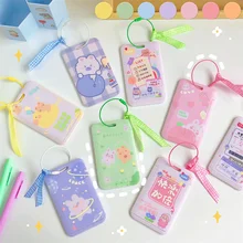 

Kawaii Card Holder Bus ID Card Anti-lost Protective Case Work Cards Display Holder Keychain Office Supplies Desk Accessories