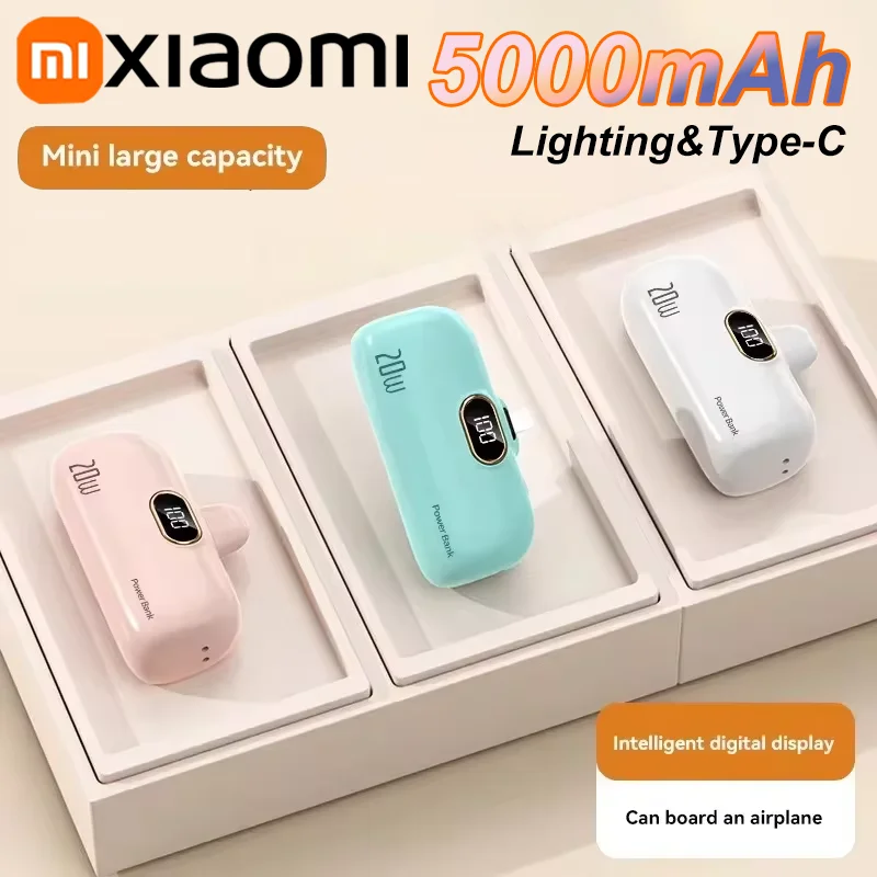 Xiaomi 5000mAh Mini Wireless Power Bank Capsule Mobile Power Supply Emergency Fast charging External Battery For IPhone Samsung portable battery charger