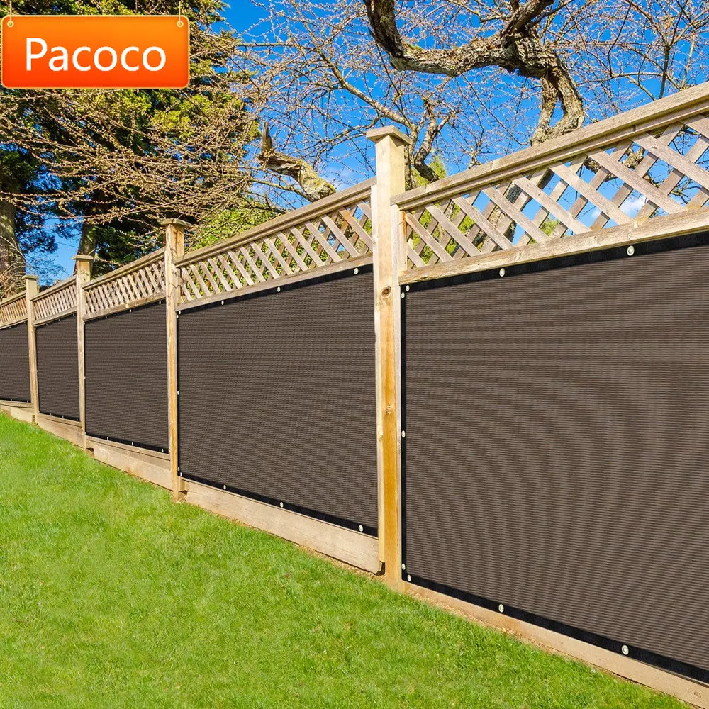

Brown Fence Privacy Screen, with Bindings & Grommets, Heavy Duty for Gardens,Backyard, Patio, Tennis Court, Pool, Construction
