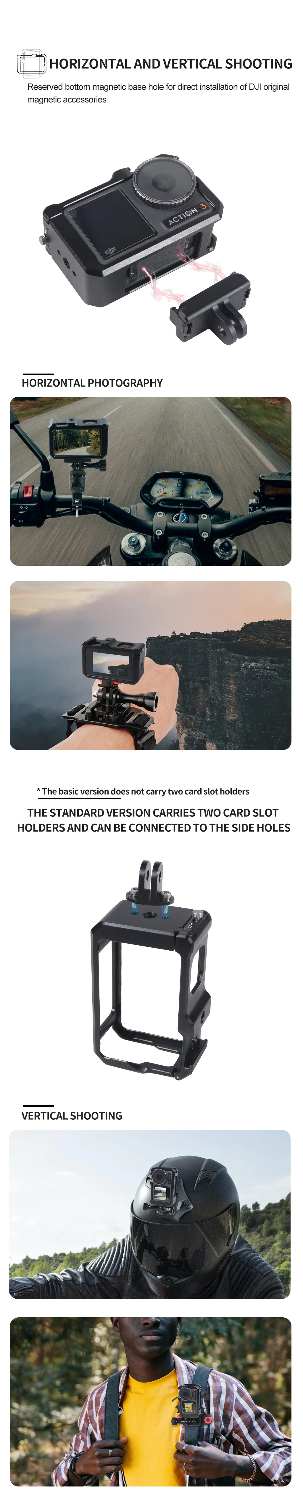 Full Frame Camera Cage Protective Housing Accessories for  Osmo Action 4 For  Os