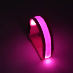 LED Safety Sports Reflective Armband with Snap Wrap Design (Pink)
