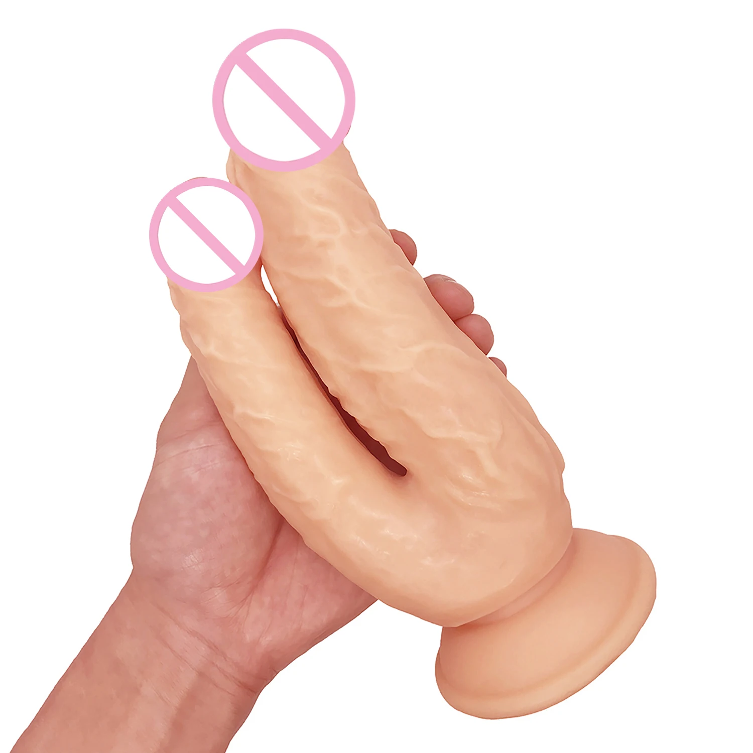 Huge Double Dildos Double Penetration Vagina and Anus Soft Skin Feel Penis Headed Phallus Sex Toys for Women Masturbation