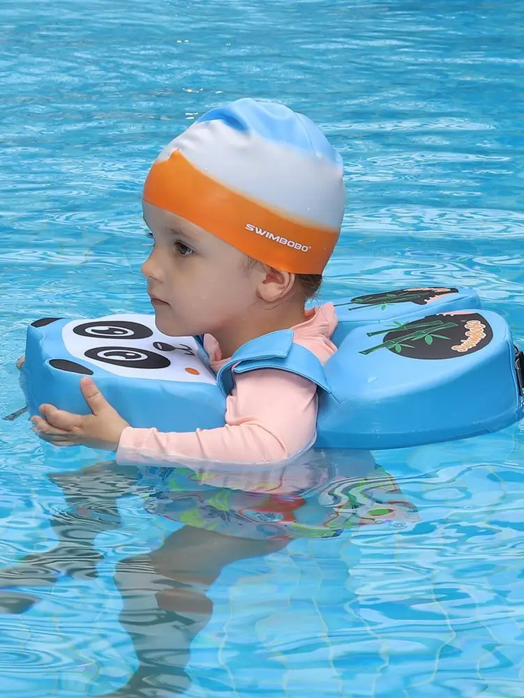 Swimbobo Kids Swim Floats Baby Newborn Underarm Child Non Inflatable Float Blue Panda Non-inflatable Children's Swimming Ring 4