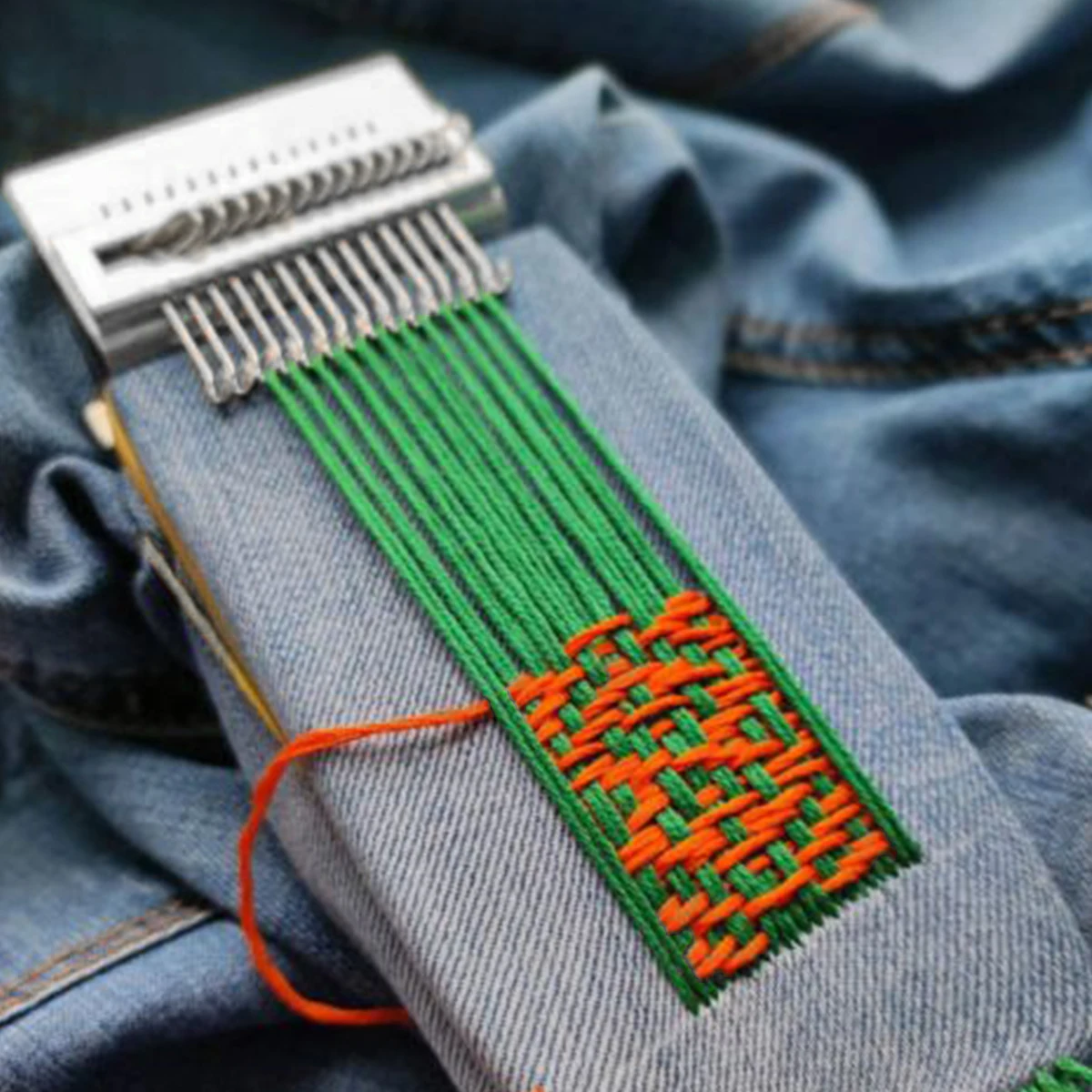 Weaving Tools Rectangular Wooden Loom Speedweve Type Weave Textile Tool Darning Machine Mending Tool Stitching Mending Jeans Clothes