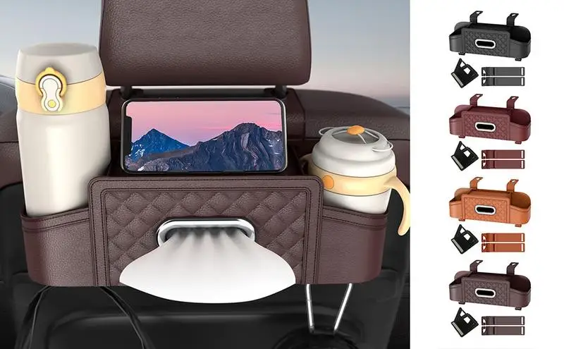 

Car Back Seat Organizer Multipurpose Waterproof Seat Gap Organizer PU leather Stain Resistant Durable Back seat Storage Box