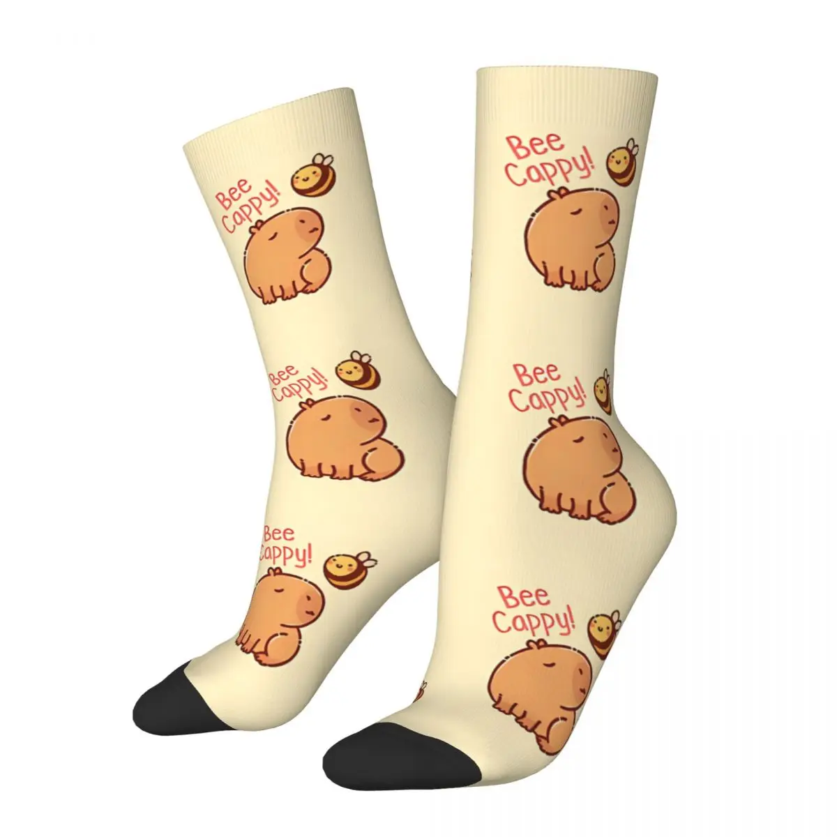 

Bee Bee And Pun Capybara Cartoon Socks Male Mens Women Autumn Stockings Harajuku