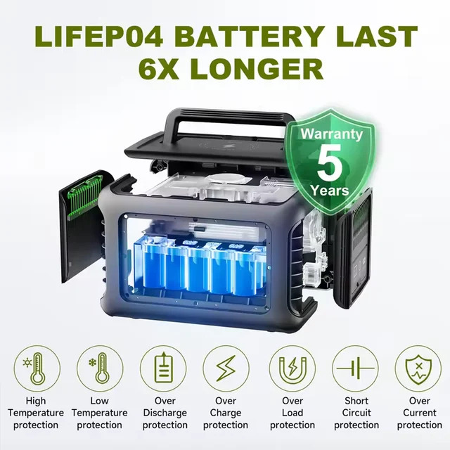 ALLPOWERS Portable Power Station R600, 299Wh LiFeP04 Battery with 2x 600W (1200W Surge) AC Outlets for Outdoor Camping RV Home 4
