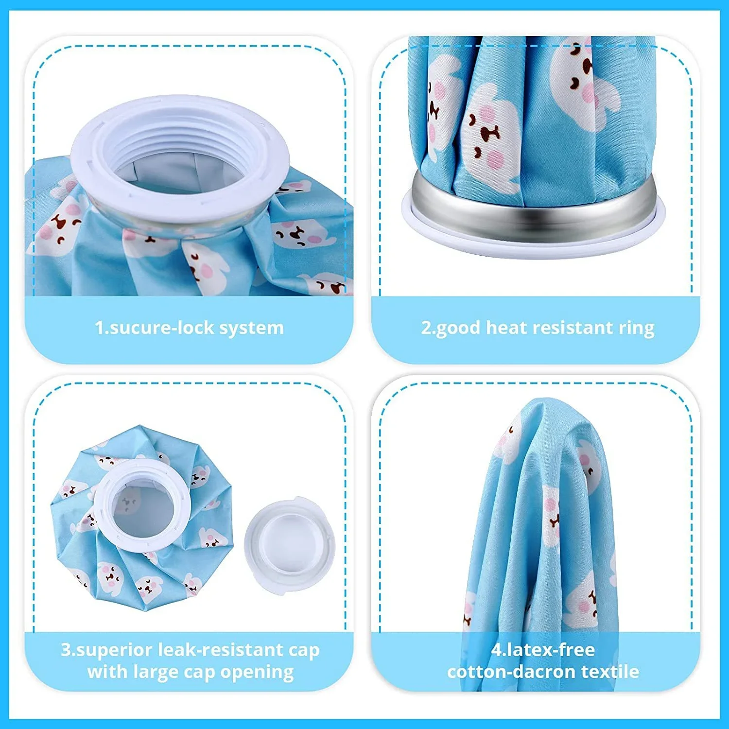 Cloth Ice Pack Household Folding Ice Pack Cartoon Thickening Leakproof Hot Water Bag Cold and Hot Compress Physiotherapy Bag Wat