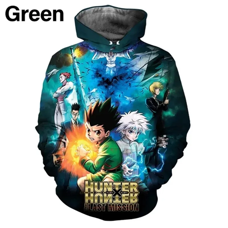 

3D Printed Anime Hunter X Hunter Hoodie For Men Casual Youth Oversized Sweatshirt Long Sleeve Cool Pullover Sudaderas Hombre