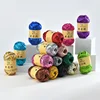 Metal texture cloth line personalized wool DIY woven bag bright leather hand woven material 3