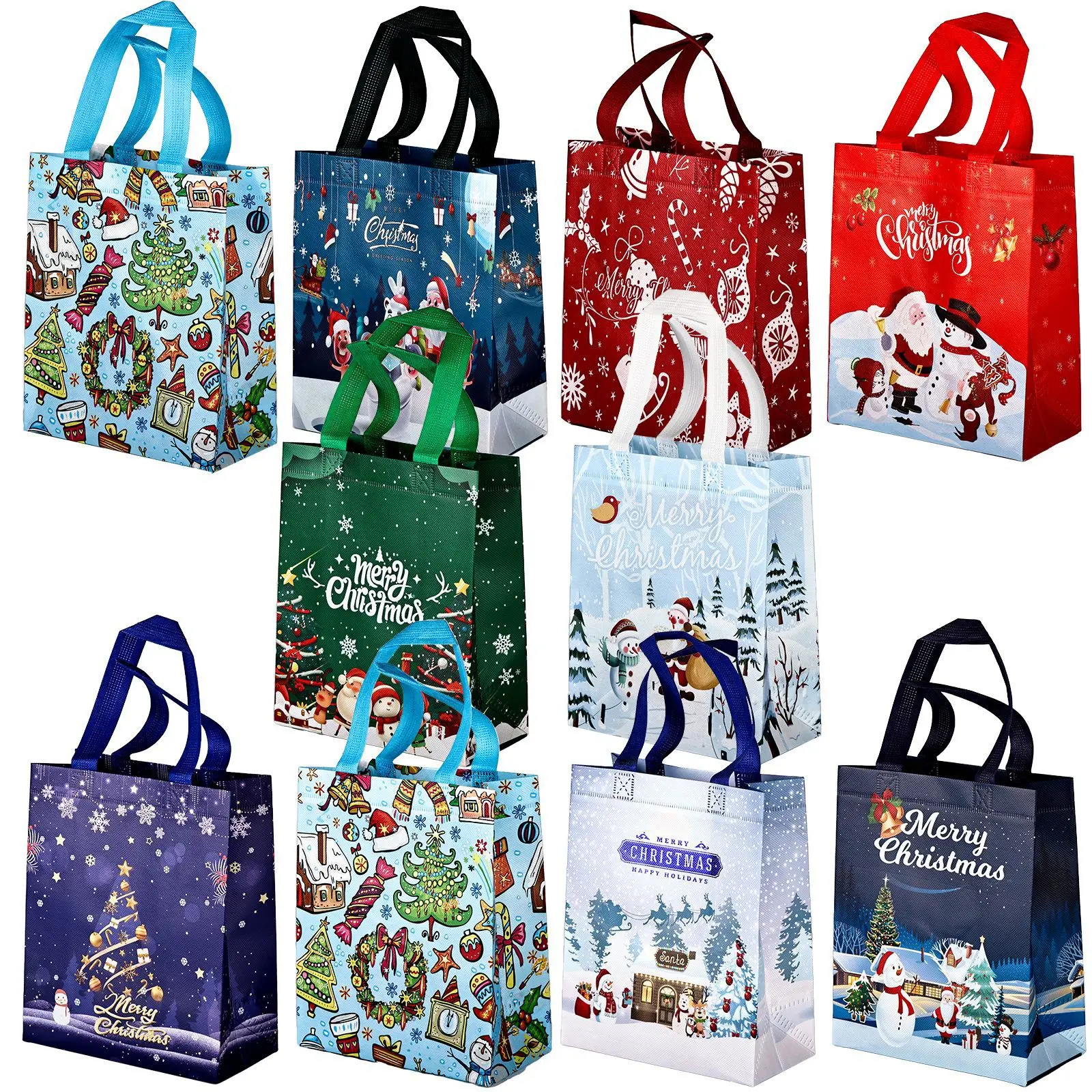 Christmas Gift Bags – Reusable Tote Bags for Party Favors S5e7d88434bba4cd5b90e0bbf1a09861dY
