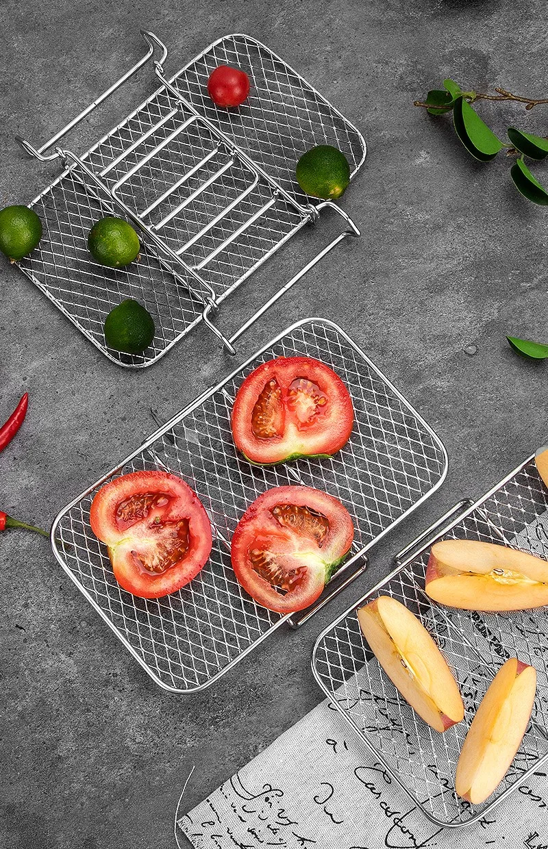 Stainless-Steel Stacking Oven Basket and Cooking Tray