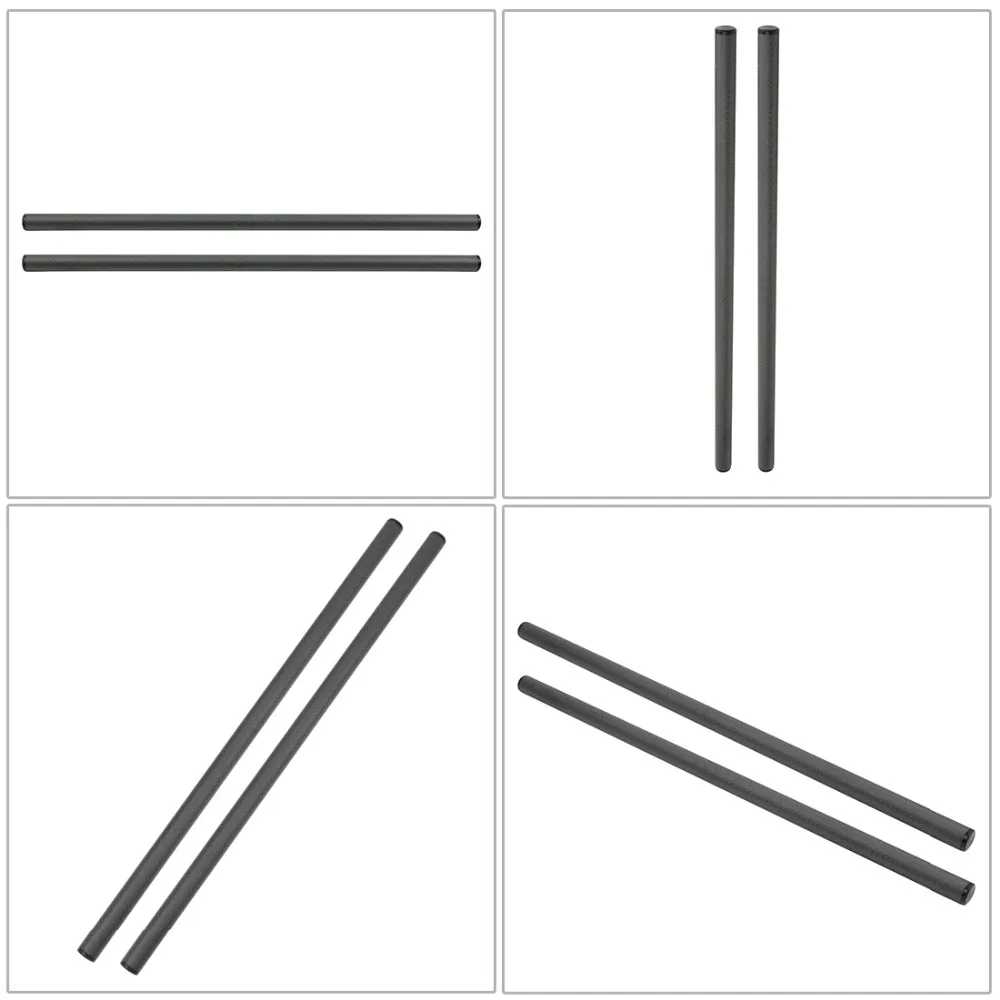 2PCS 10cm 25cm 30cm 40cm Carbon Fiber Tube Rod w/ 15mm Telephoto Lens Support fo