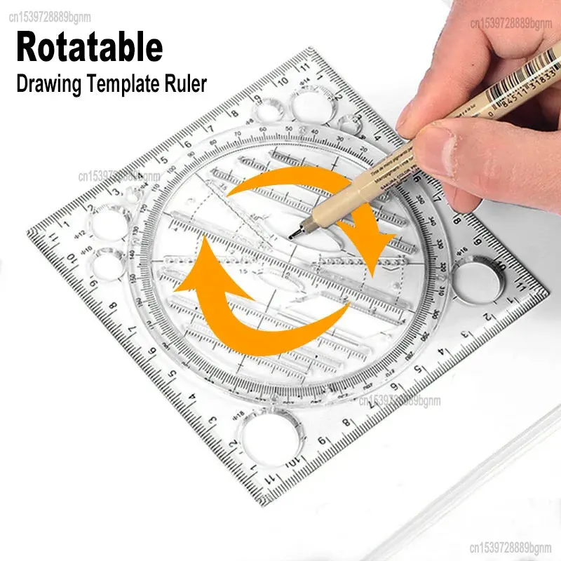 Multifunctional Geometric Drawing Ruler Simple Style Plastic Drawing Circle  Tool Student Ruler Stationery - AliExpress