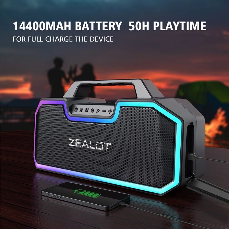 Zealot S79 ポータブルワイヤレススピーカー - 100W Buy Zealot S79 Bluetooth Speaker Outdoor Subwoofer 100W